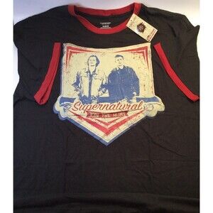 Supernatural Sam & Dean Winchesters XL Ringer T-Shirt Culturefly Exclusive